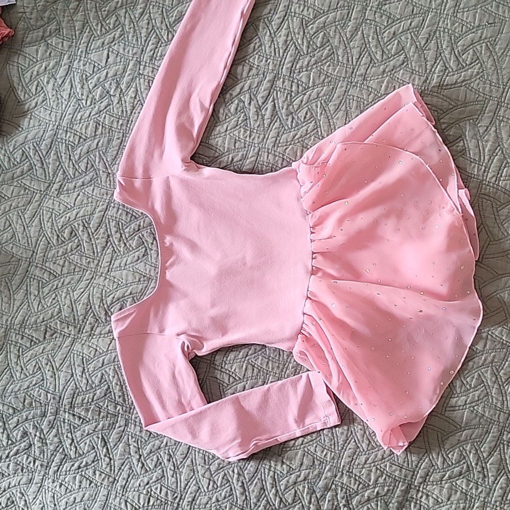 Pink Ballerina Leotard with Sequin Flowy Tulle